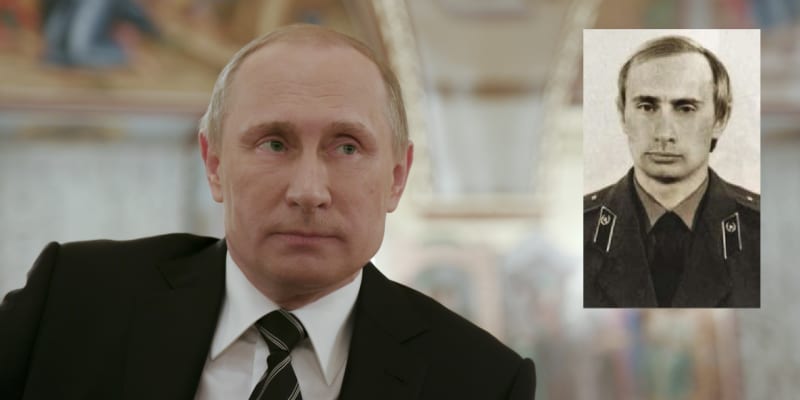 Vladimir Putin dnes a v době svého působení v Drážďanech (vpravo).