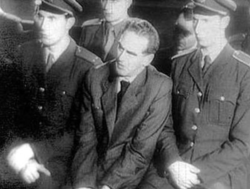 Rudolf Slánský během vykonstruovaného procesu