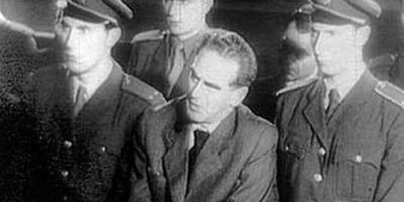 Rudolf Slánský během vykonstruovaného procesu