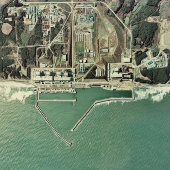 Satelitní snímek elektrárny ve Fukušimě před katastrofou
