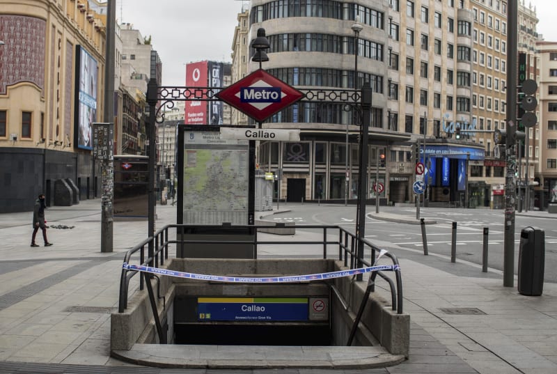 Zavřená stanice metra v Madridu