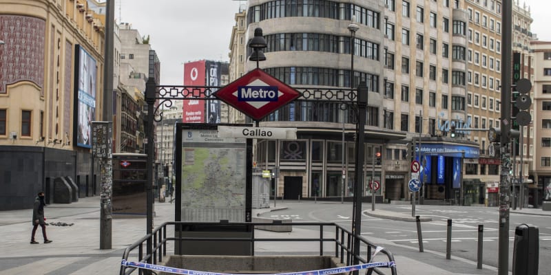 Zavřená stanice metra v Madridu