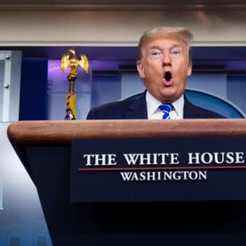Americký prezident Donald Trump na tiskové konferenci ve Washinghtonu