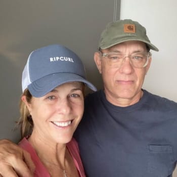 Tom Hanks s manželkou 