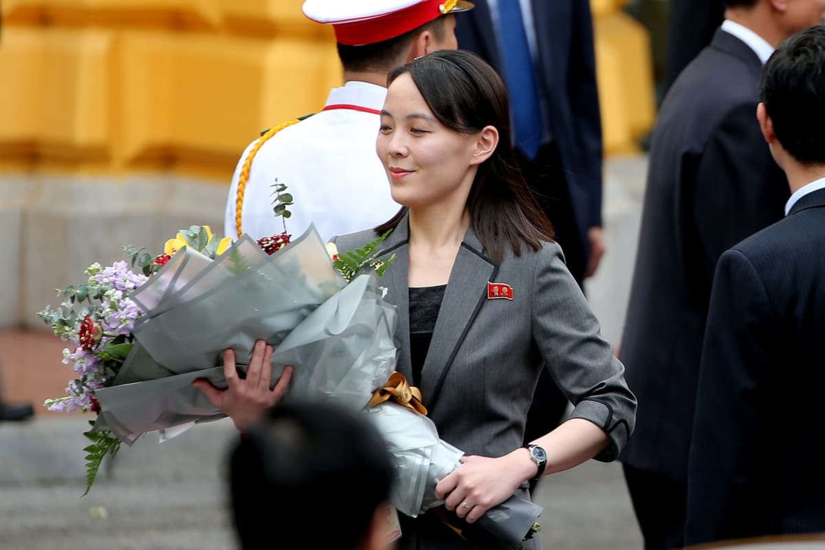 Kim Jo-čong během uvítací ceremonie v Prezidentském paláci v Hanoji, březen 2019.