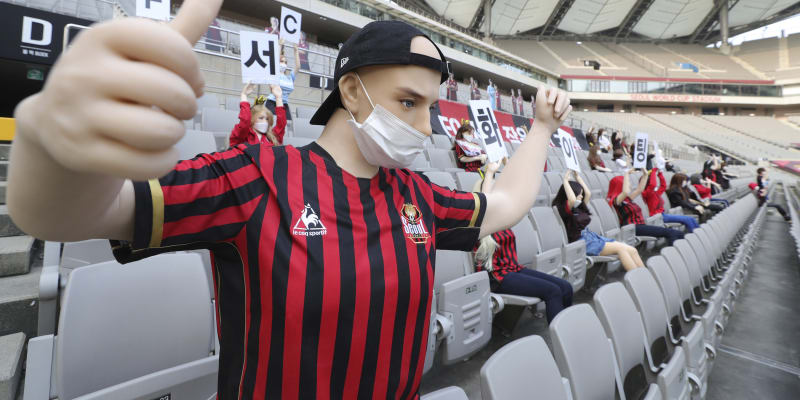 Netradiční diváci na stadionu (Zdroj: AP/YONHAP)