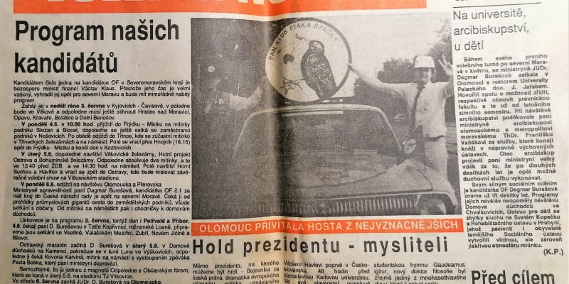Volební noviny Občanského fóra z roku 1990