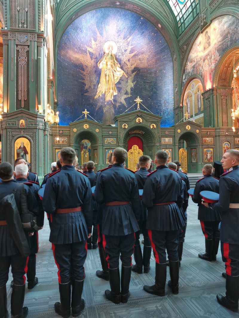 Kozáci v hlavním svatostánku ruských ozbrojených sil