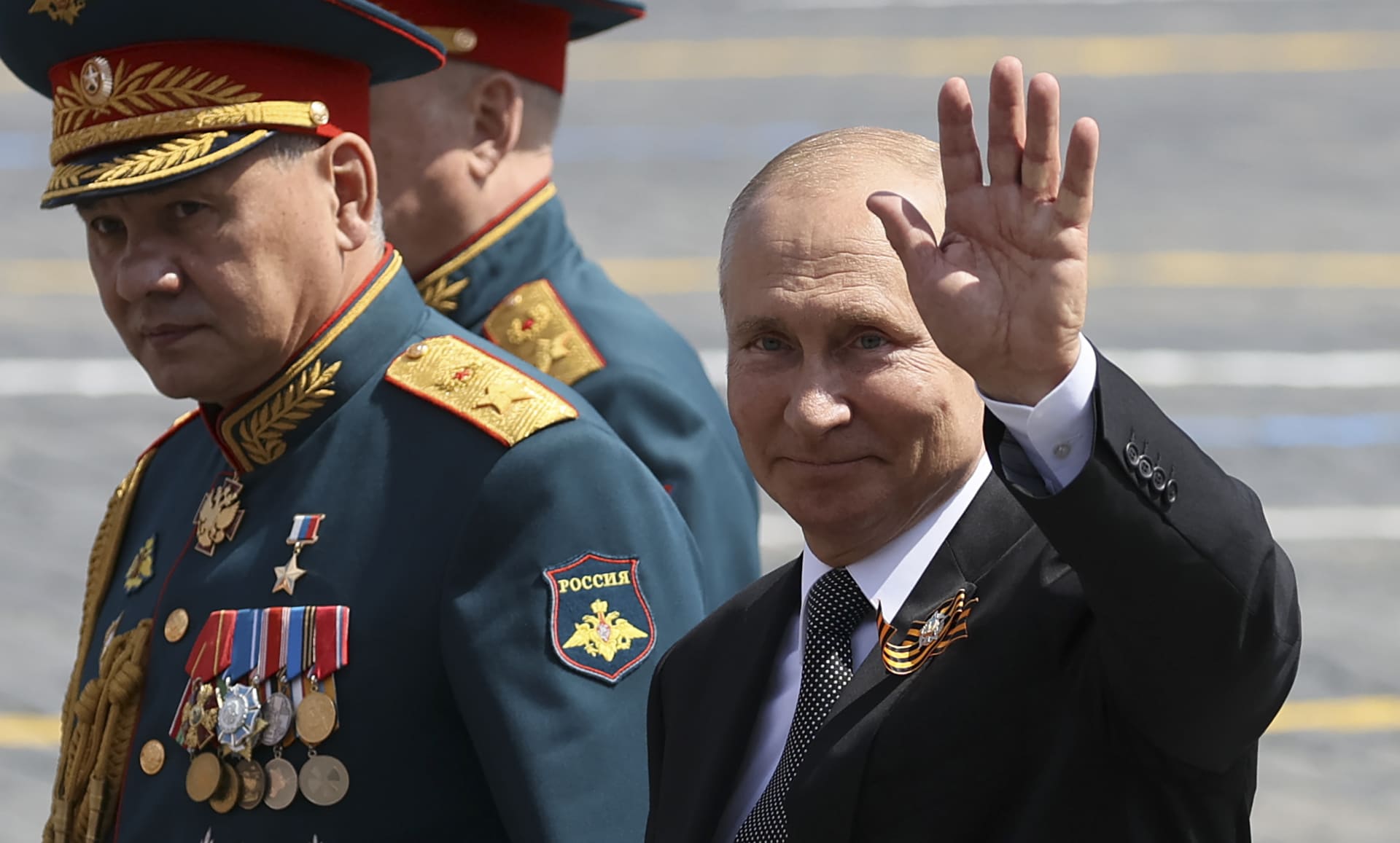 Ruský prezident Vladimir Putin na vojenské přehlídce v Moskvě