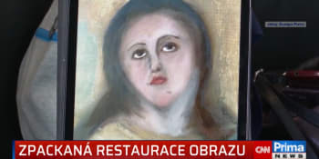 Nešikovný španělský restaurátor kompletně zničil barokní obraz Panny Marie