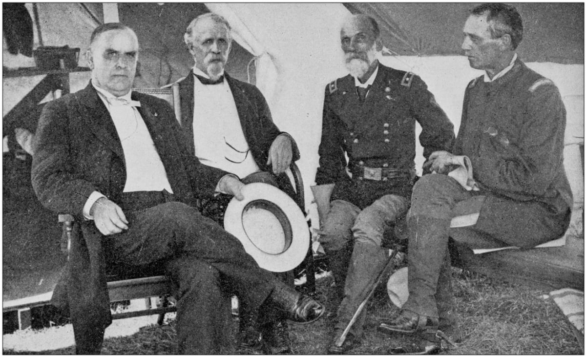 Prezident McKinley na návštěvě generálmajora Wheelera.
