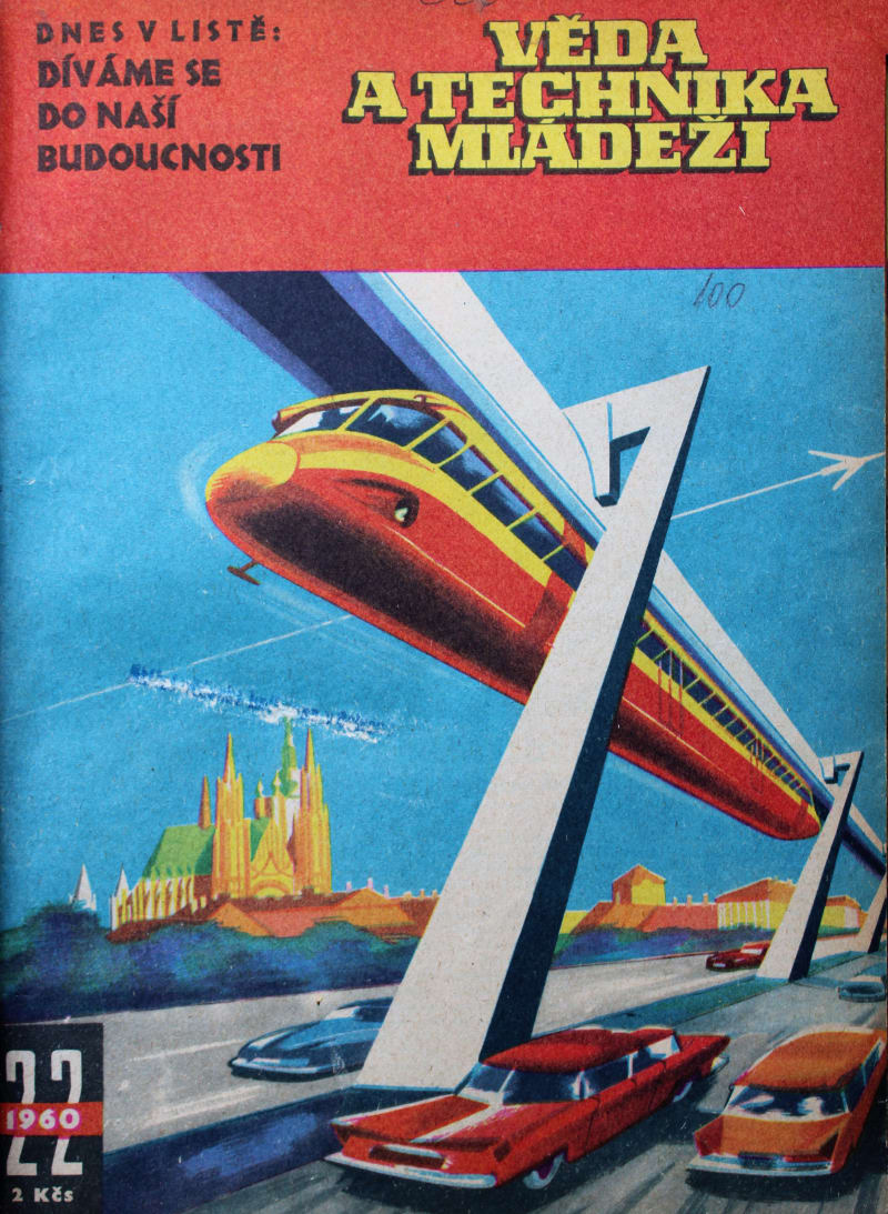 Časopis VTM z roku 1960, vize Prahy na sklonku sedmdesátých let