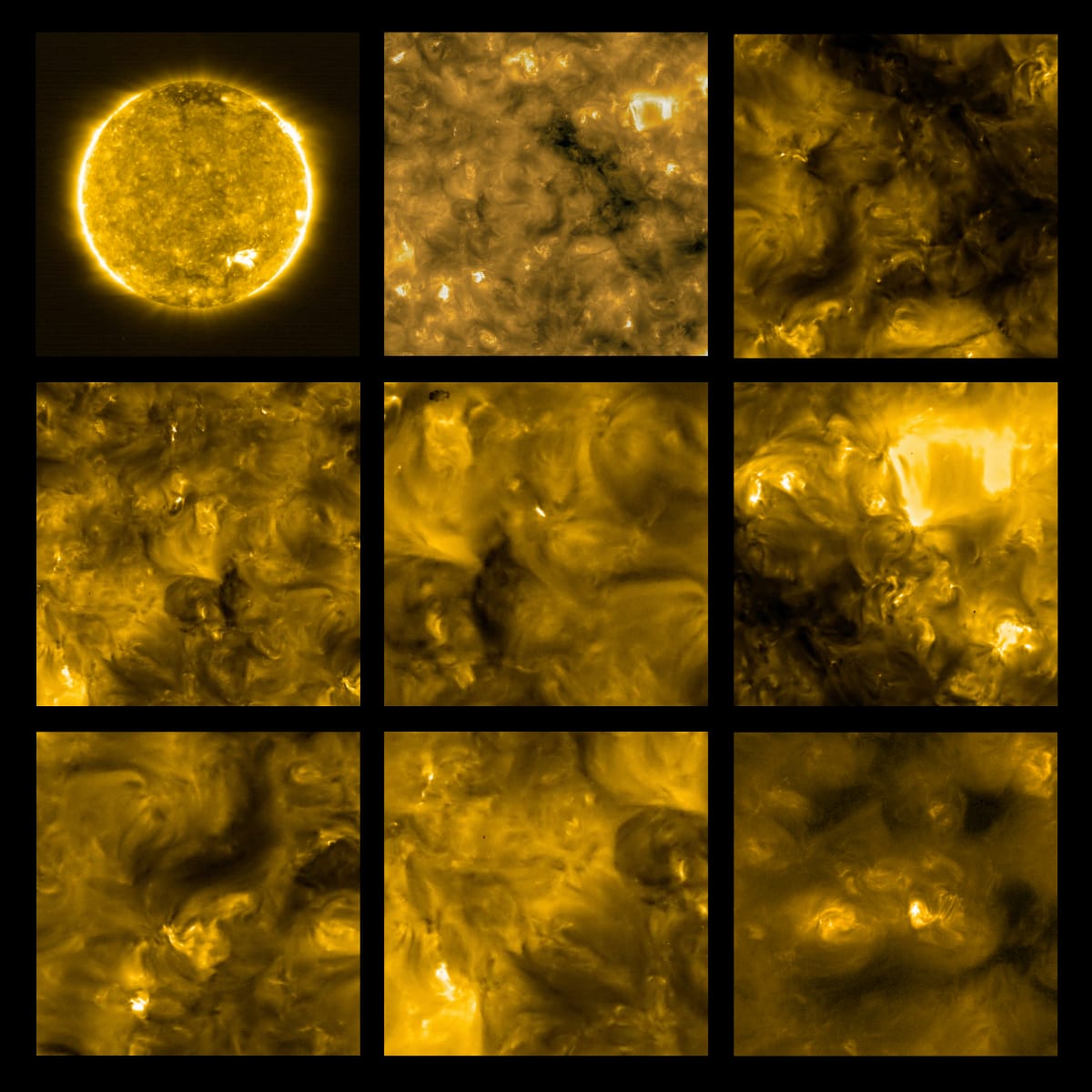 Snímky ze slunečních erupcí (Foto: ESA)