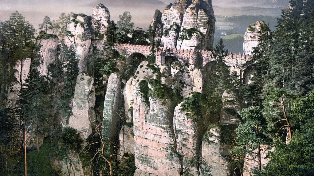 Pohled na Bastei kolem roku 1900