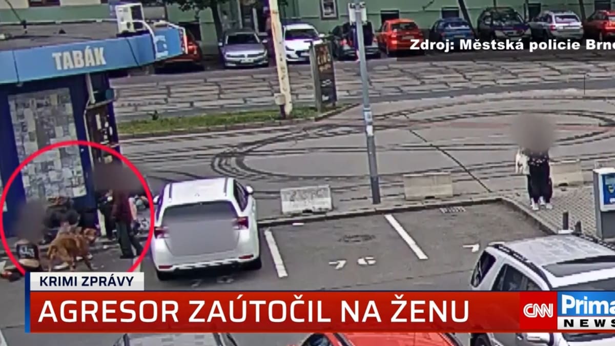 Záběry incidentu  z bezpečnostních kamer v Brně