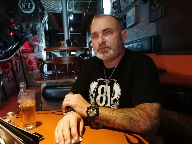 David Dudka, majitel motorkářské hospody ve Stodolní ulici v Ostravě.