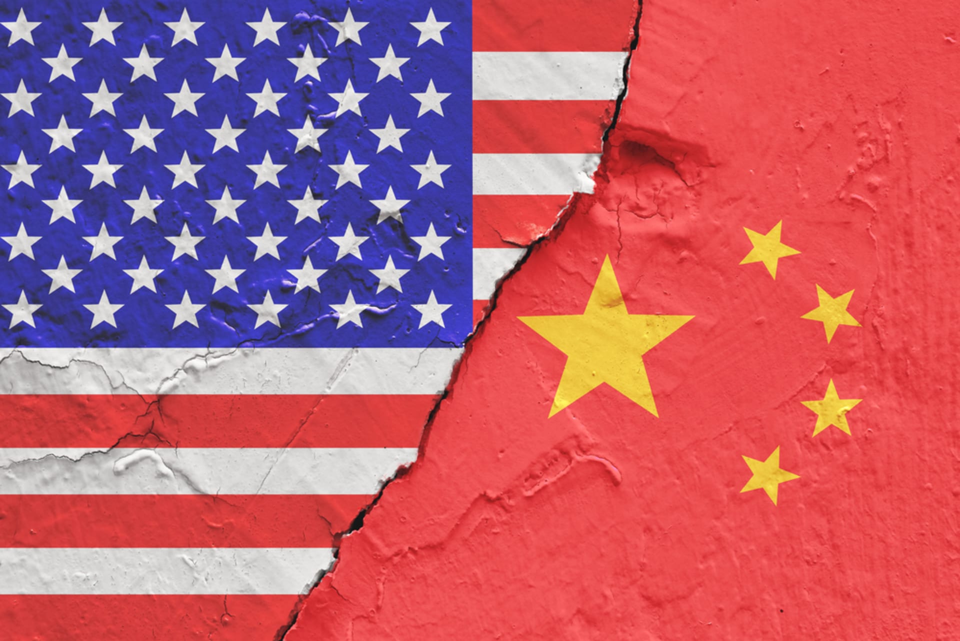 Americká a čínská vlajka (Ilustrační snímek)