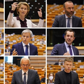 Debatující ze čtvrtečního zasedání Evropského parlamentu. Foto: Twitter/Evropský parlament