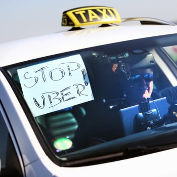 Uber Brno protest
