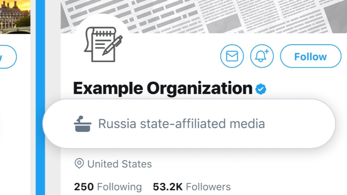 Nové štítky Twitteru označující vládní představitele a klíčové zástupce státních médií (Zdroj: blog.twitter.com)