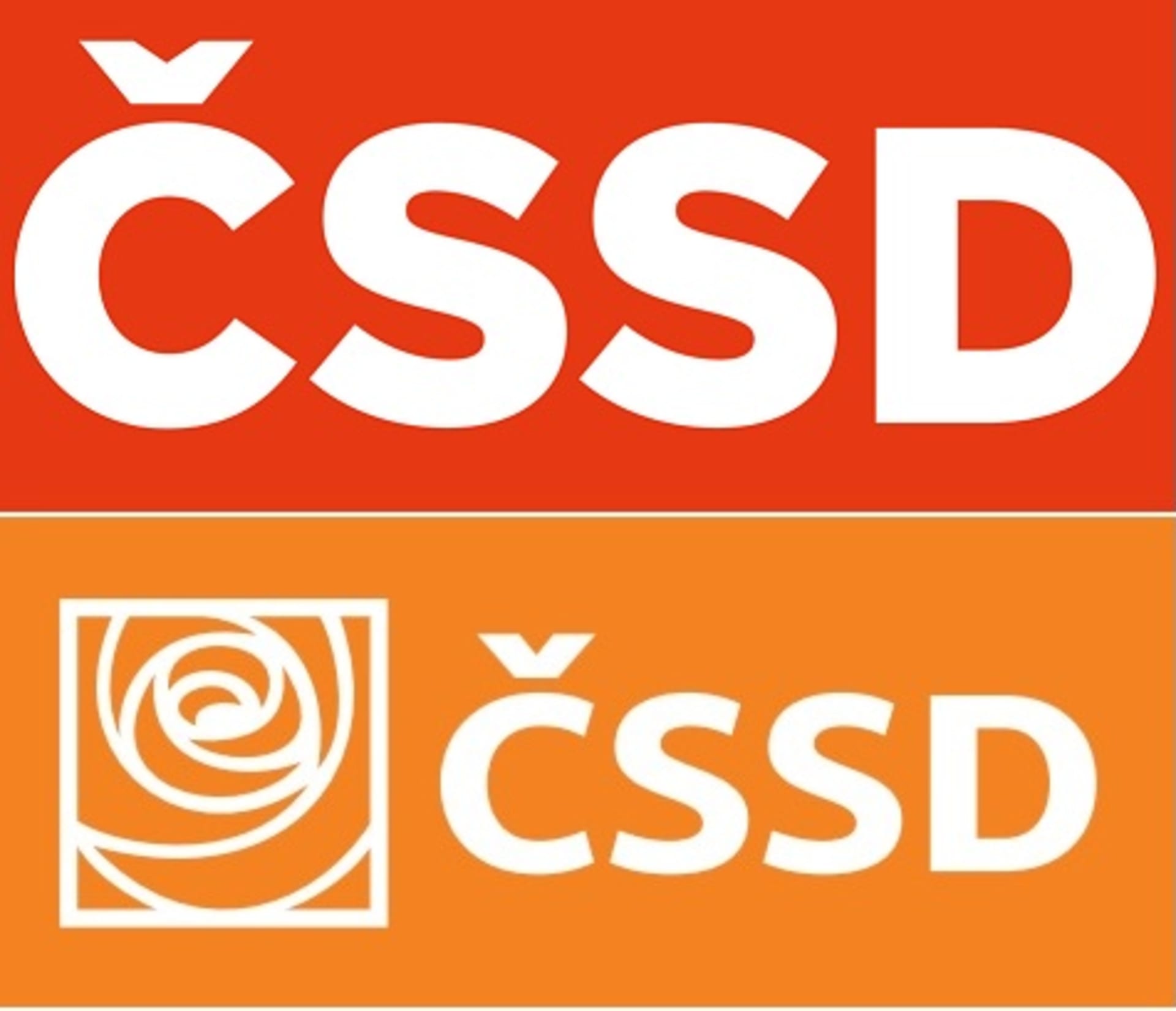 Nahoře nové logo ČSSD, dole staré