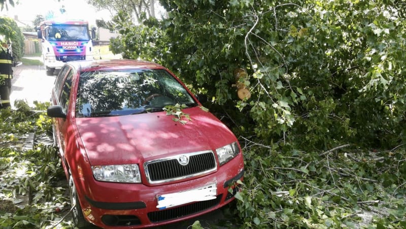 V Praze-Běchovicích poškodil strom osobní auto.