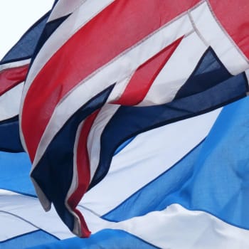 Vlajka velké Británie a Skotska