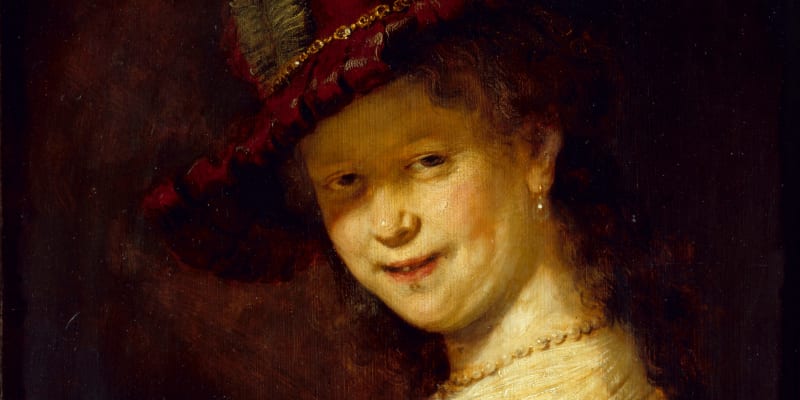 Známý portrét Rembrandtovy manželky Saskie se běžně nachází v Drážďanech. 