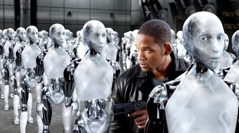 Will Smith v hlavní roli filmu Já, robot, který byl inspirován literárním dílem Isaaca Asimova.