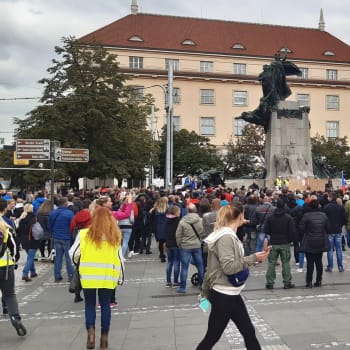 Několik stovek odpůrců vládních opatření proti šíření koronaviru se sešlo v neděli na pražském Palackého náměstí.