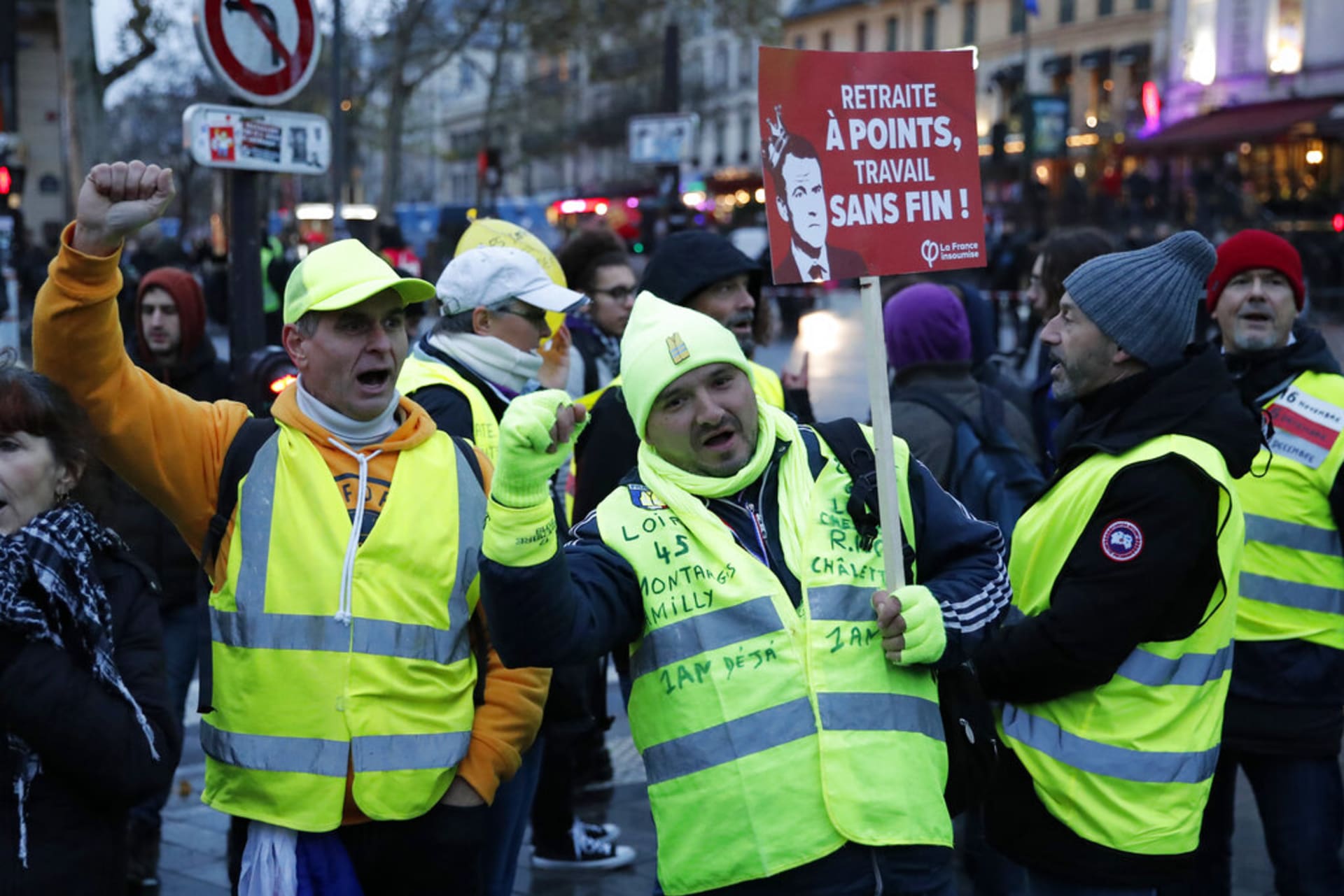 Protesty Žlutých vest v prosinci 2019 (ilustrační foto)