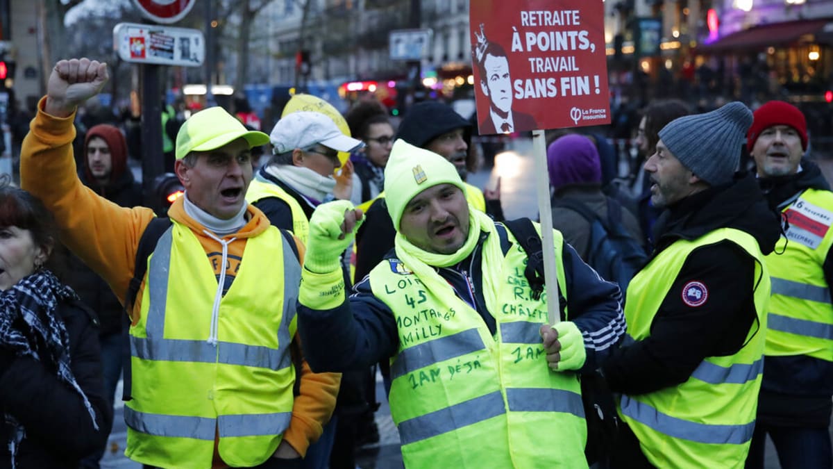 Protesty Žlutých vest v prosinci 2019 (ilustrační foto)