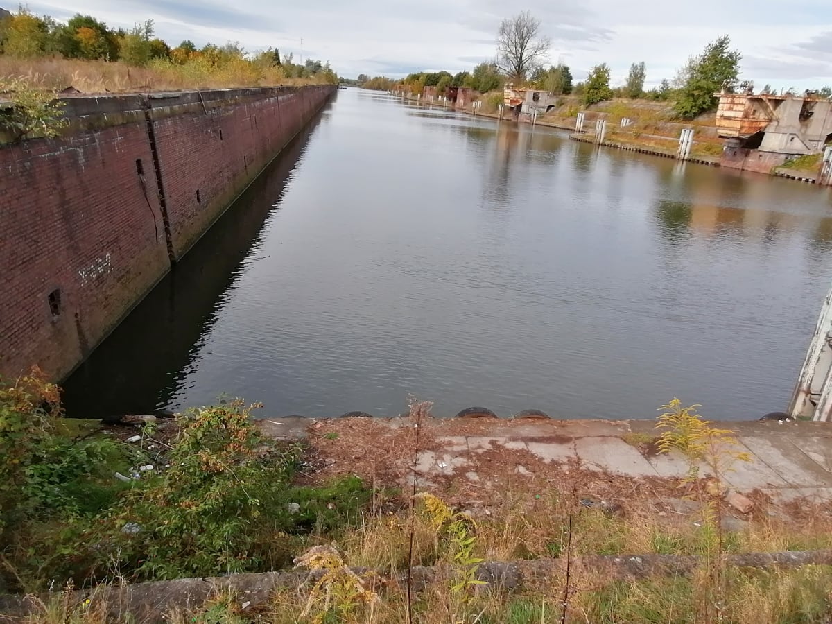 Opuštěný a zničený přístav Kędzierzyn-Koźle