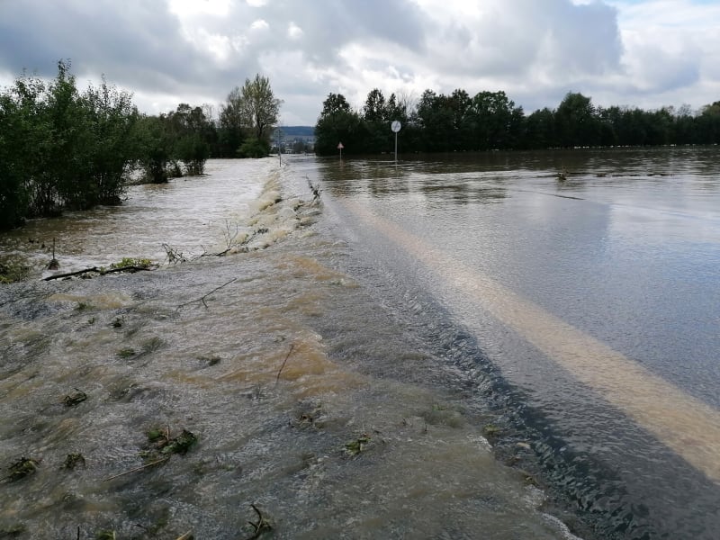 Až 500 metrů široká řeka Opava v Dolním Benešově
