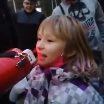 Děti na demonstraci v Bratislavě