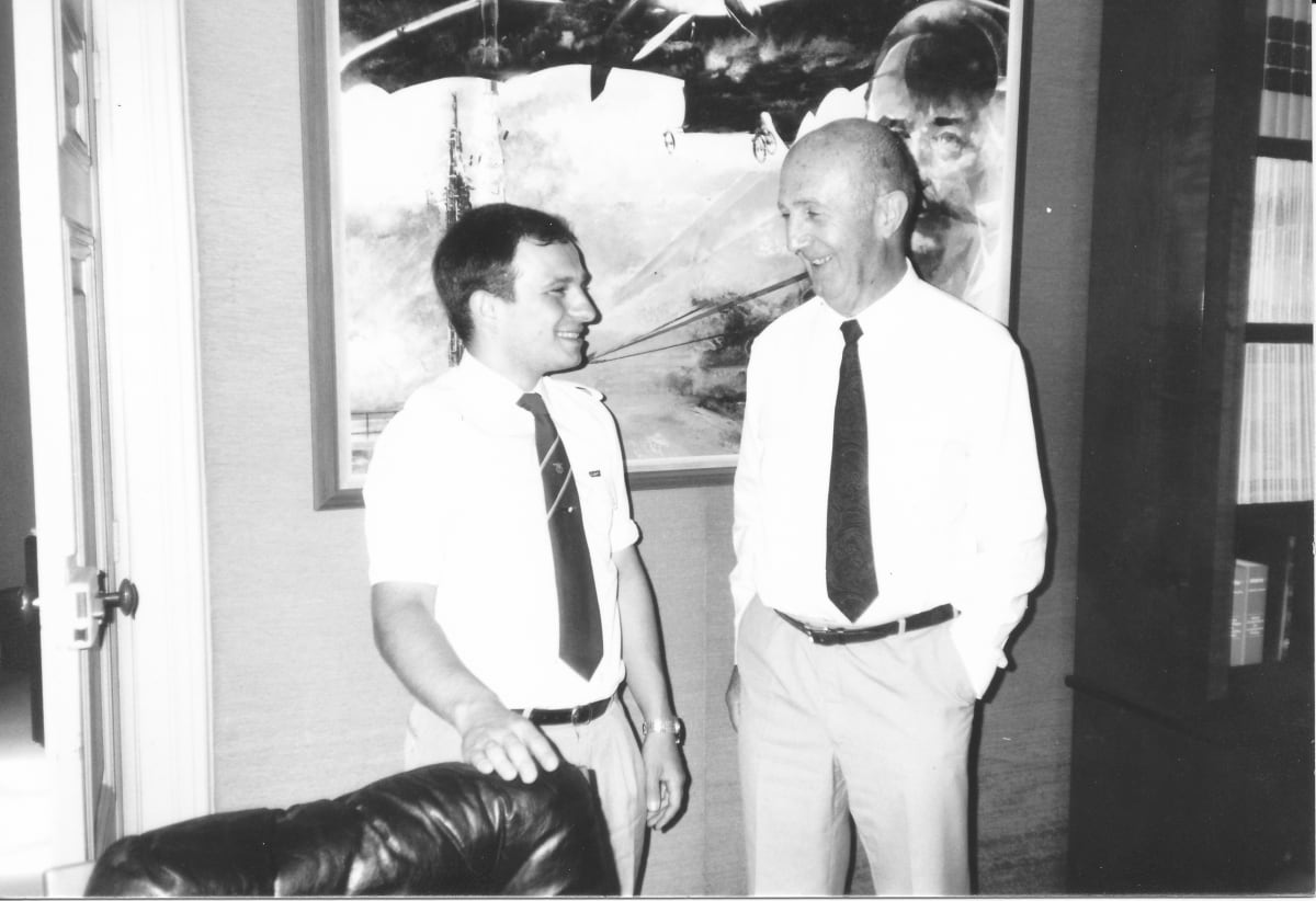 Lubor Obendrauf s legendárním pilotem Concordu Andre Turcatem (vpravo)