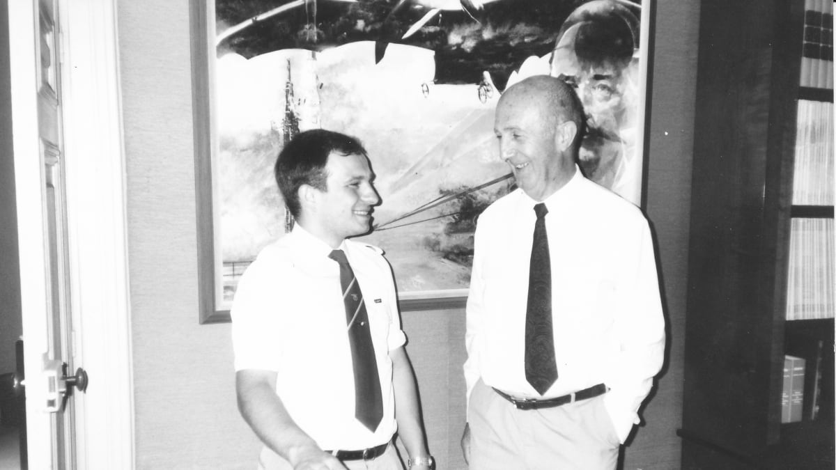 Lubor Obendrauf s legendárním pilotem Concordu Andre Turcatem (vpravo)