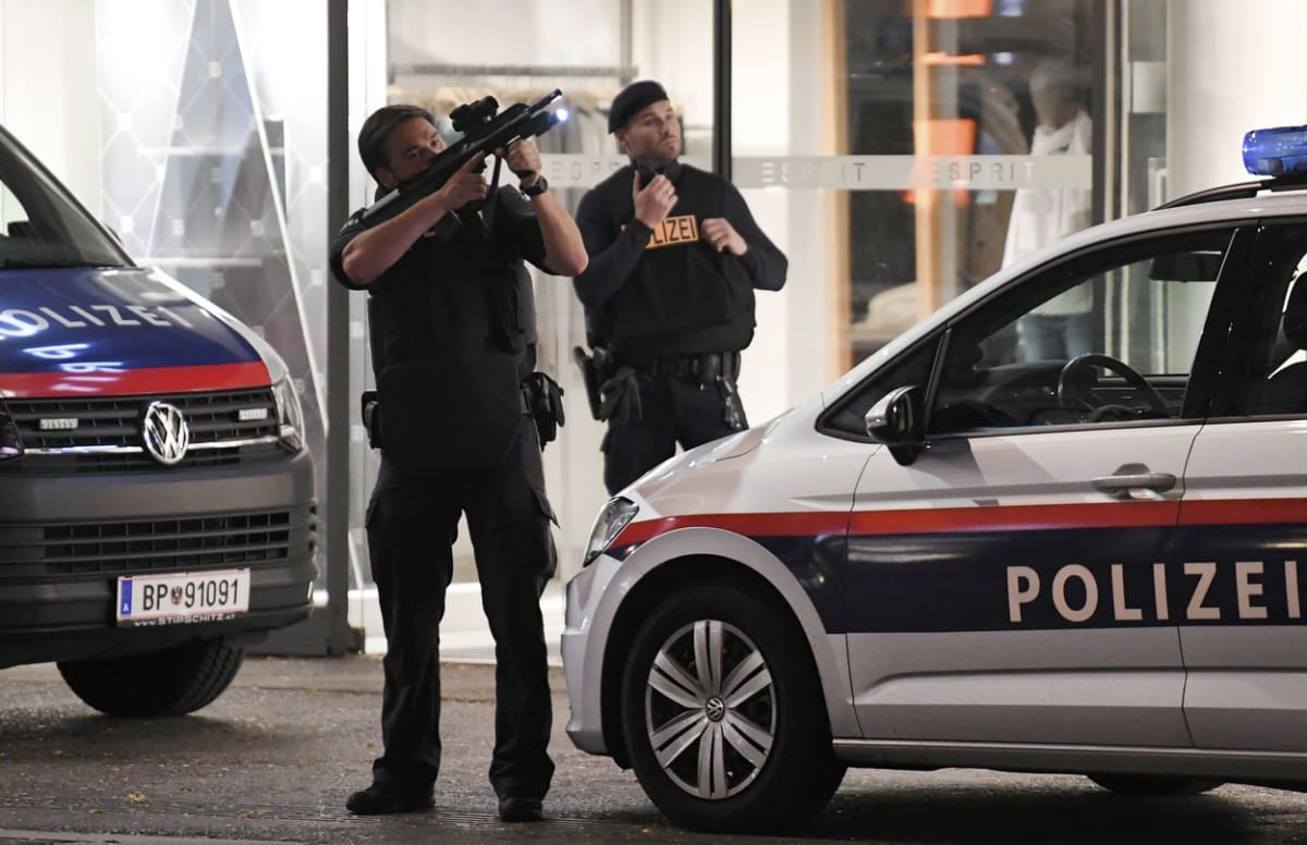 Záběr z útoku ve Vídni