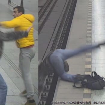 Páteční bitku mezi dvěma muži přímo na nástupišti v metru zachytila kamera. 