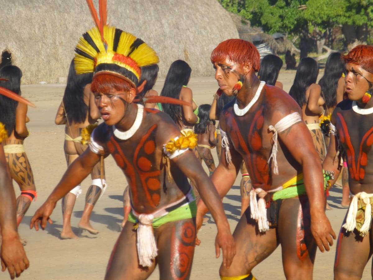 Indiánští tanečníci při slavnosti zvané kuarup