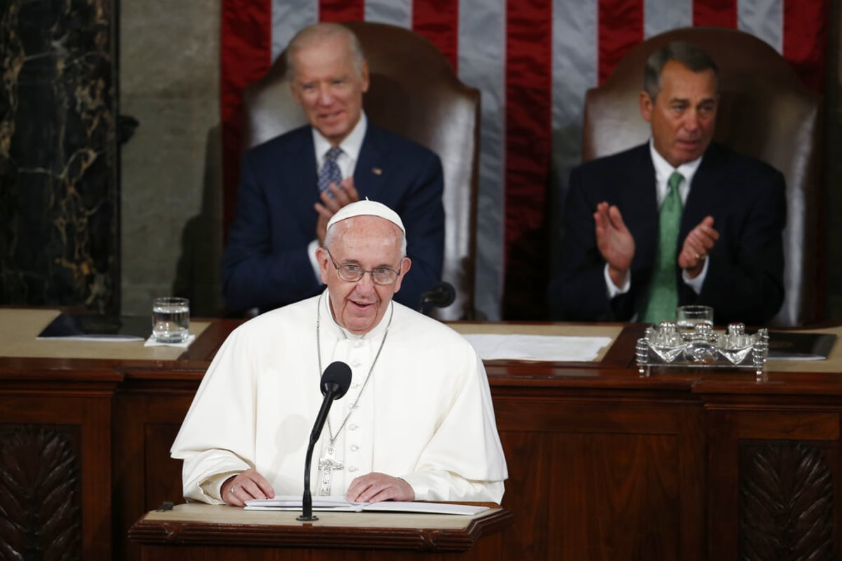 František v roce 2015 jako první papež v historii řečnil v Kongresu USA.