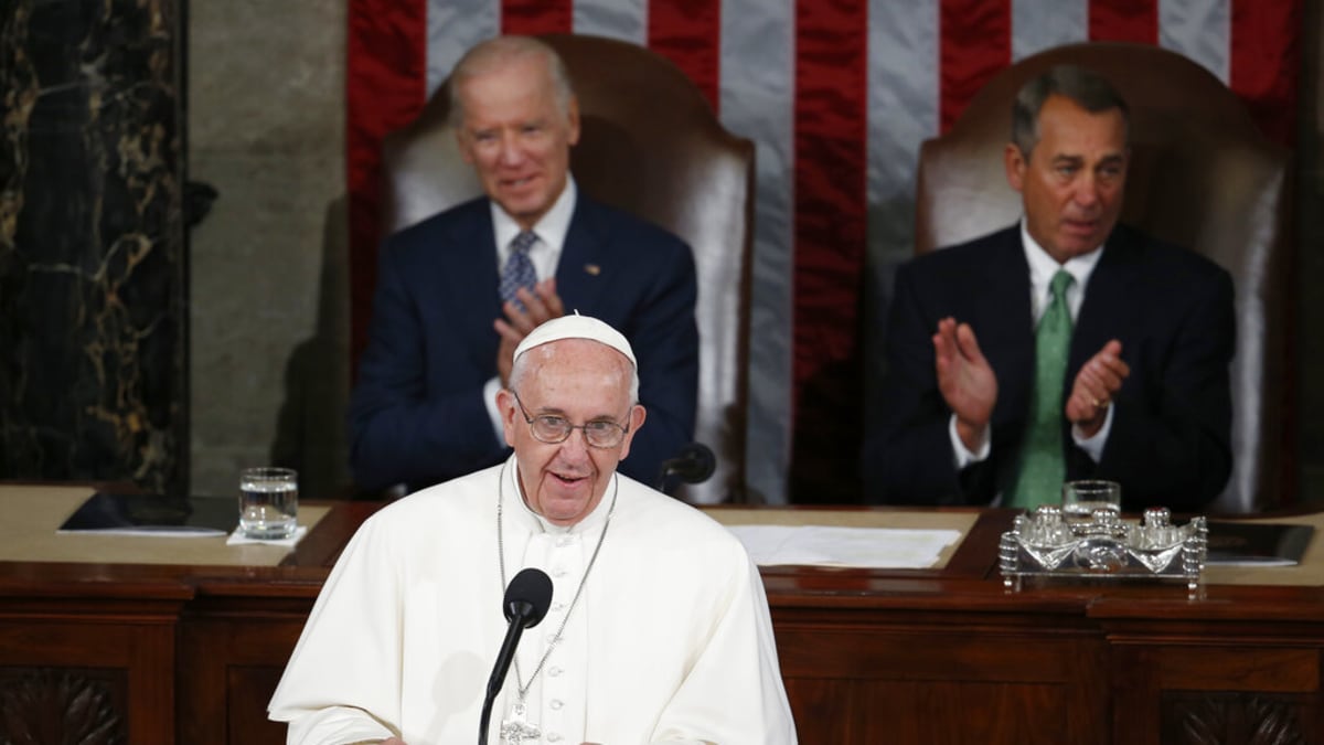 František v roce 2015 jako první papež v historii řečnil v Kongresu USA.