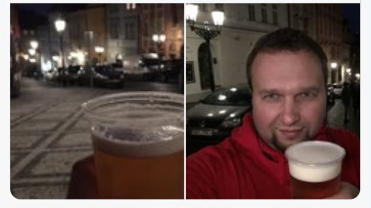 Jurečka zveřejnil fotku s pivem na Twitteru.