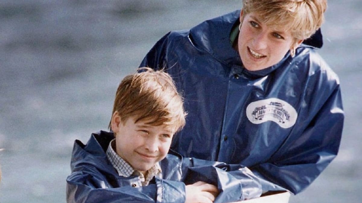 Princezna Diana a její starší syn William na Niagarských vodopádech