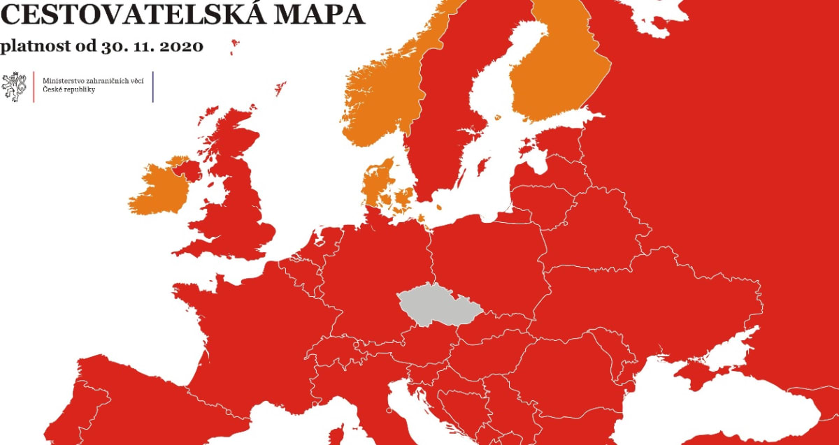 Lotyšsko a Estonsko budou od pondělí na semaforu pro cestování červené.