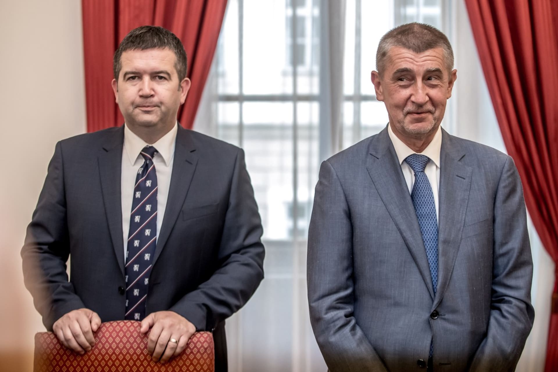 Andrej Babiš a Jan Hamáček při podpisu koaliční smlouvy v roce 2018