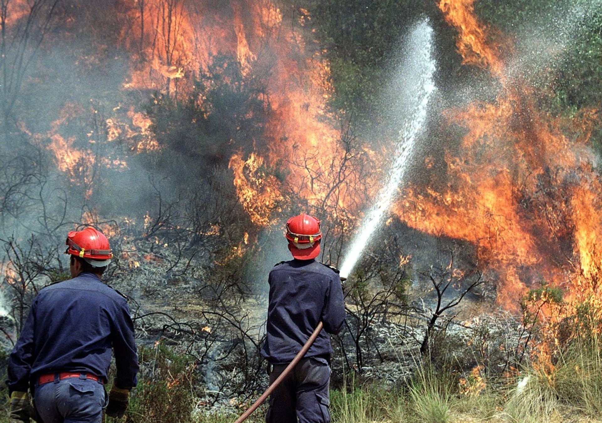 Hasiči hasí požár lesa v Portugalsku. (Ilustrační snímek)