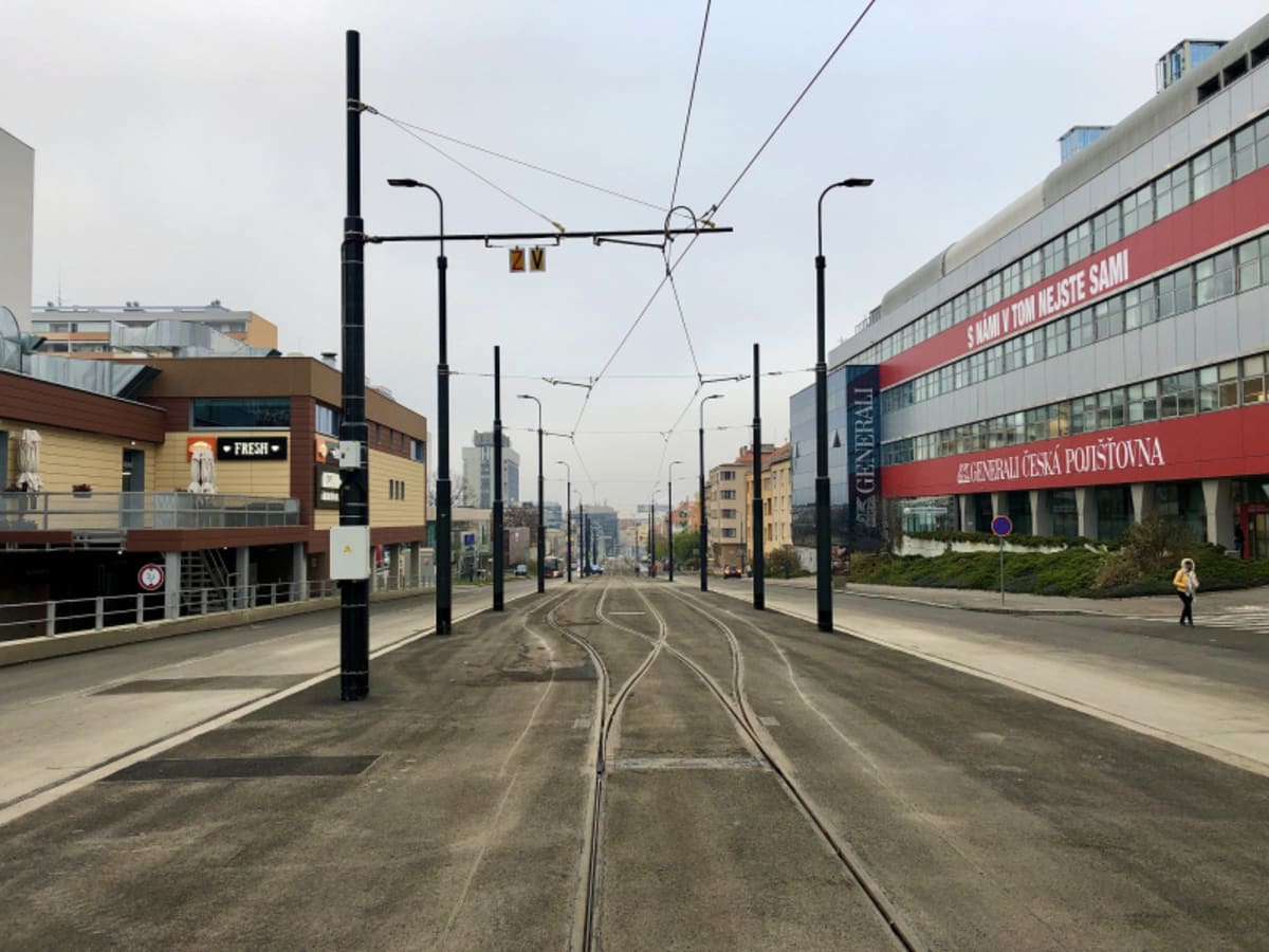 Nová tramvajová trať na Pankrác. Foto: DPP Daniel Šabík