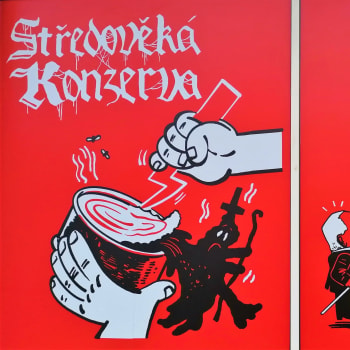 Detail z protipolských karikatur L. Gažiové a A. Kluyukova v Galerii PLATO