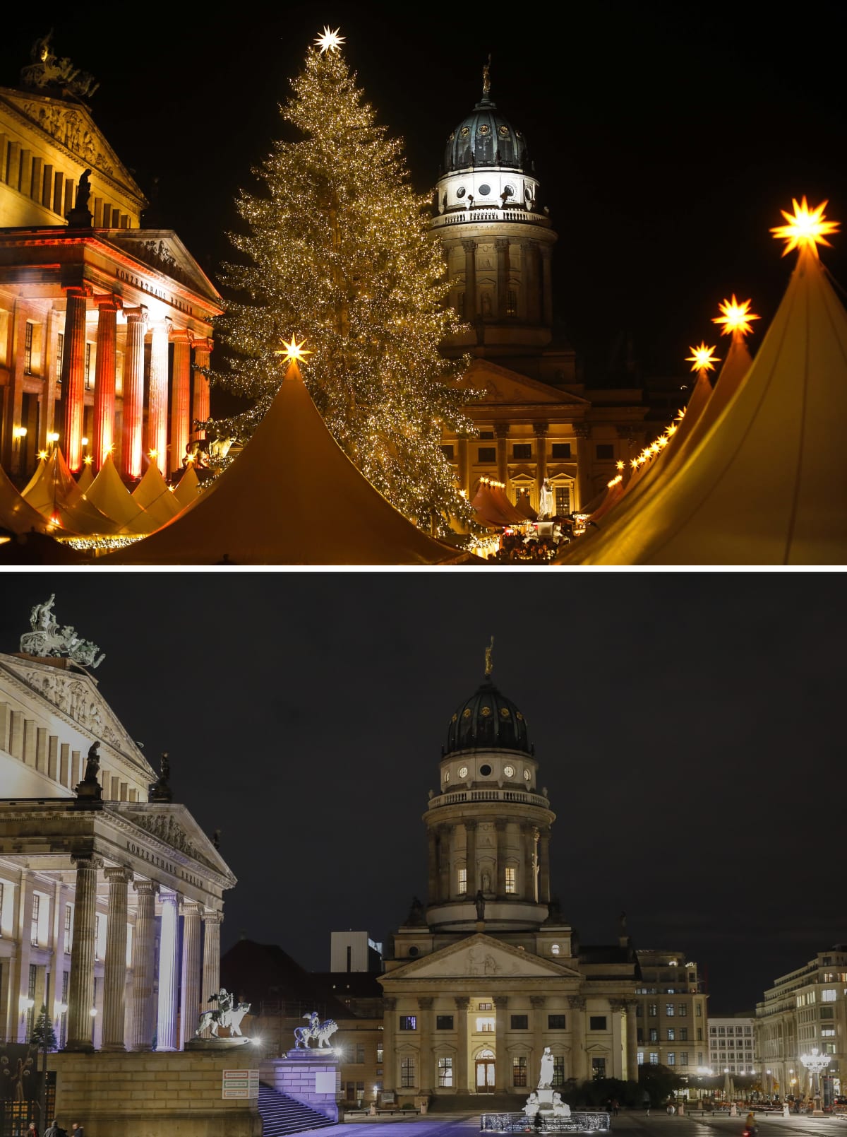 V hlavním městě Německa, v Berlíně, vánoční trhy obvykle osvětlují náměstí Gendarmenmarkt. Letos zde ale není ani jedna ozdoba.